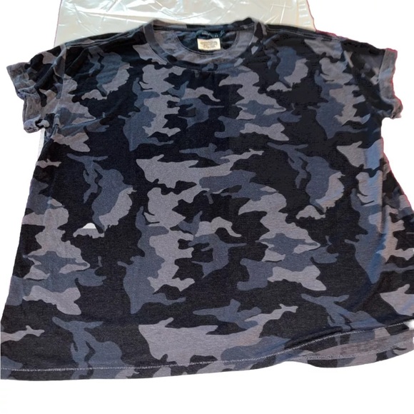 prAna CAMO Black Gray Shirt Rolled sleeves women 2xl Cozy-Up Pullover Casual Top - Picture 1 of 11